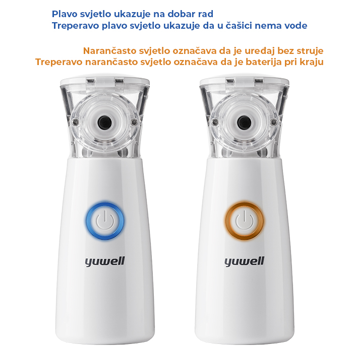 Različne lučke na inhalatorju