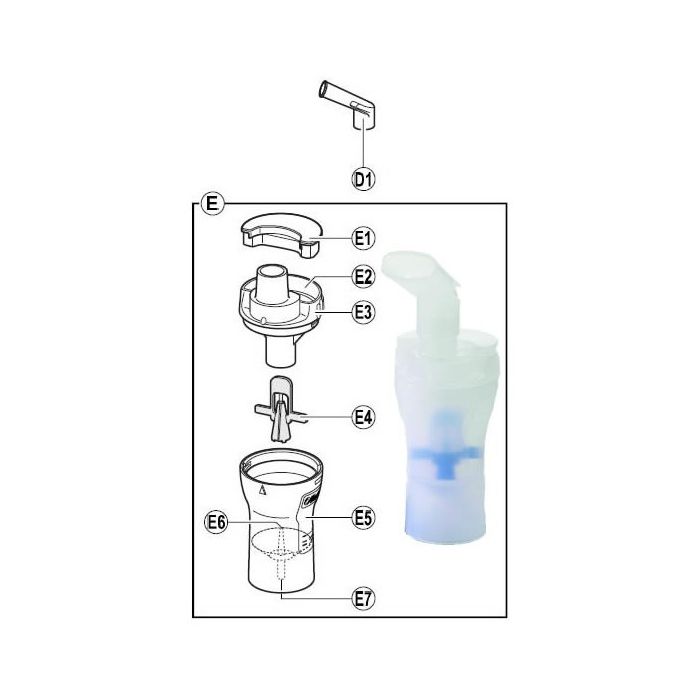 Posodica za zdravila za Omron kompresorski inhalator