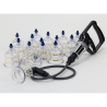 Cupping set s črpalko, 17 plastičnih lončkov, v kovčku