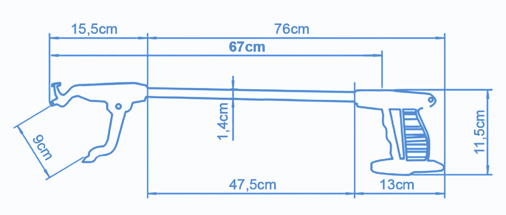 Prijemalo iz eloksiranega aluminija - 55 cm