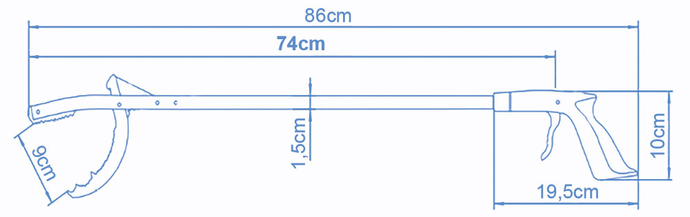 Prijemalo iz anodiziranega aluminija - 74cm Prijemalo iz anodiziranega aluminija - 55cm