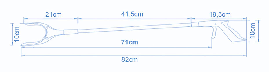 Prijemalec iz anodiziranega aluminija - 55cm